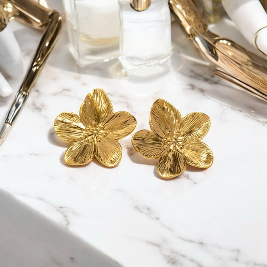 Boucles d’oreilles Fleur Dorée